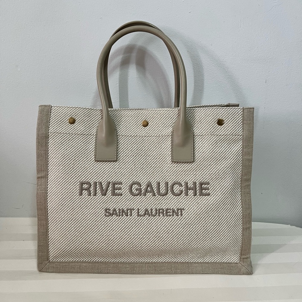 Saint Laurent Rive Gauche Beige Book Tote